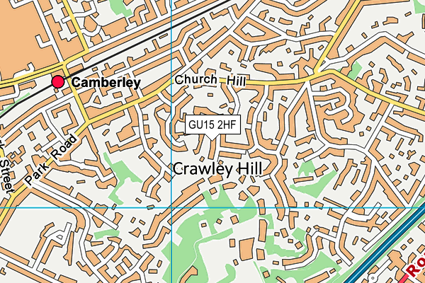 GU15 2HF map - OS VectorMap District (Ordnance Survey)