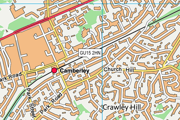 GU15 2HN map - OS VectorMap District (Ordnance Survey)