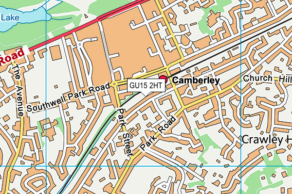 GU15 2HT map - OS VectorMap District (Ordnance Survey)