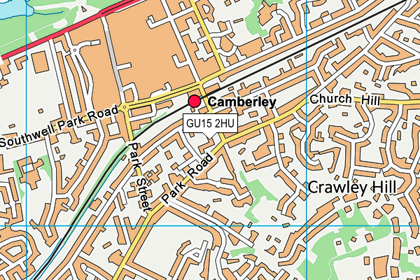 GU15 2HU map - OS VectorMap District (Ordnance Survey)