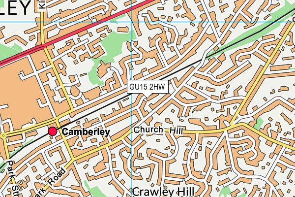 GU15 2HW map - OS VectorMap District (Ordnance Survey)