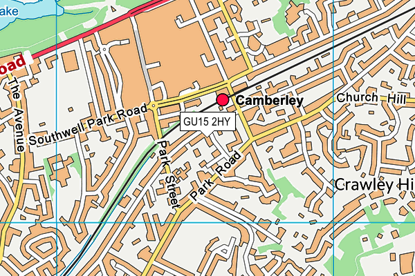 GU15 2HY map - OS VectorMap District (Ordnance Survey)