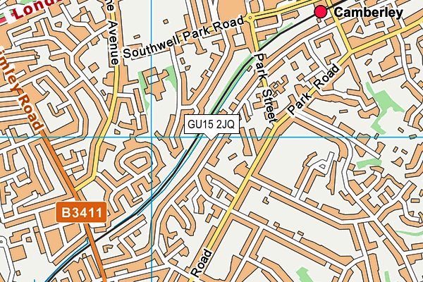 GU15 2JQ map - OS VectorMap District (Ordnance Survey)