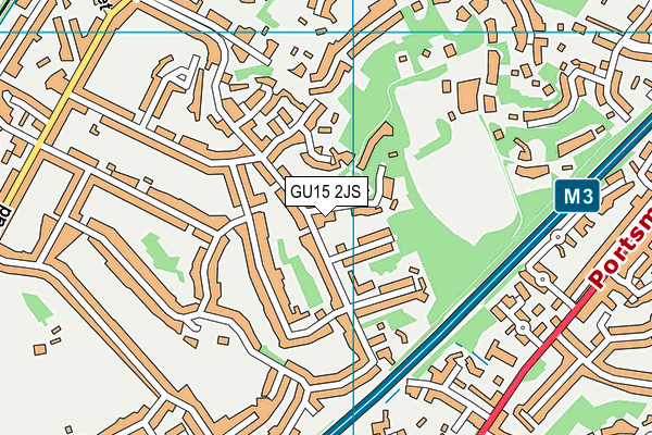 GU15 2JS map - OS VectorMap District (Ordnance Survey)