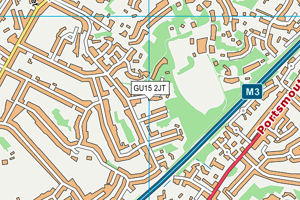 GU15 2JT map - OS VectorMap District (Ordnance Survey)