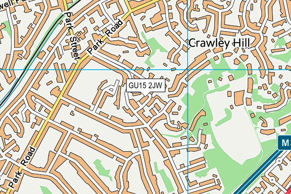 GU15 2JW map - OS VectorMap District (Ordnance Survey)