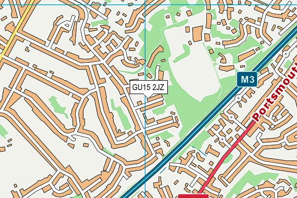 GU15 2JZ map - OS VectorMap District (Ordnance Survey)