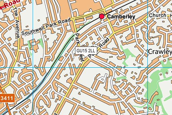 GU15 2LL map - OS VectorMap District (Ordnance Survey)