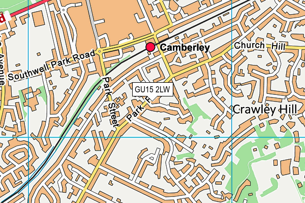 GU15 2LW map - OS VectorMap District (Ordnance Survey)