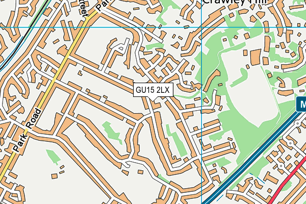 GU15 2LX map - OS VectorMap District (Ordnance Survey)
