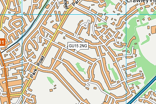 GU15 2NG map - OS VectorMap District (Ordnance Survey)