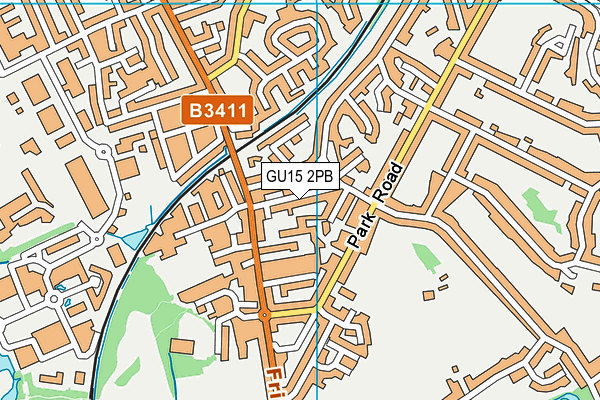 GU15 2PB map - OS VectorMap District (Ordnance Survey)