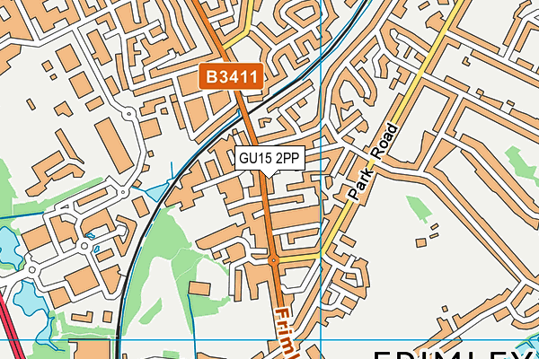 GU15 2PP map - OS VectorMap District (Ordnance Survey)