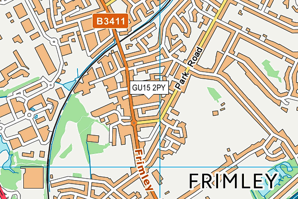 GU15 2PY map - OS VectorMap District (Ordnance Survey)