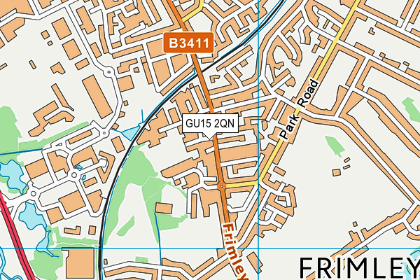 GU15 2QN map - OS VectorMap District (Ordnance Survey)