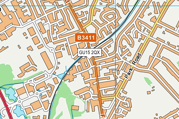 GU15 2QX map - OS VectorMap District (Ordnance Survey)