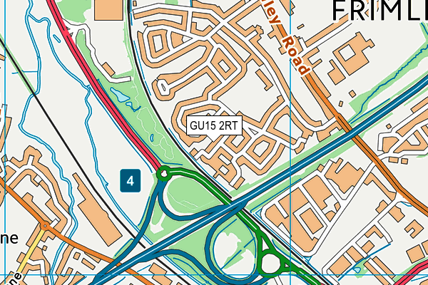 GU15 2RT map - OS VectorMap District (Ordnance Survey)