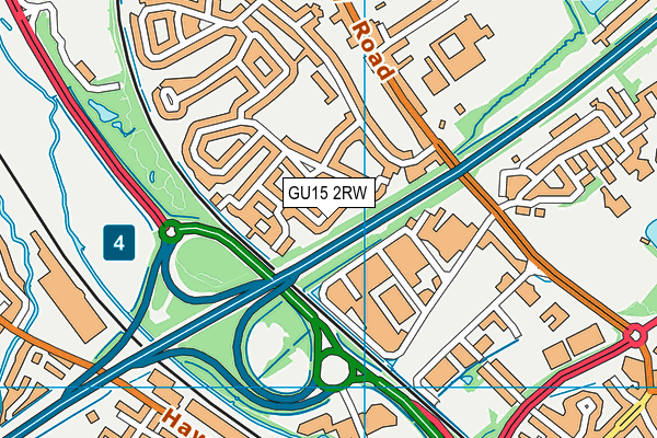 GU15 2RW map - OS VectorMap District (Ordnance Survey)