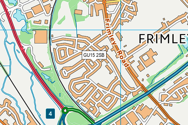 GU15 2SB map - OS VectorMap District (Ordnance Survey)