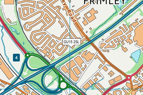 GU15 2SL map - OS VectorMap District (Ordnance Survey)