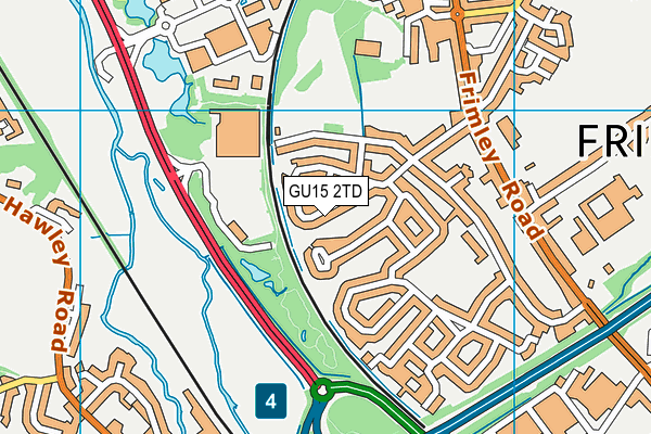 GU15 2TD map - OS VectorMap District (Ordnance Survey)