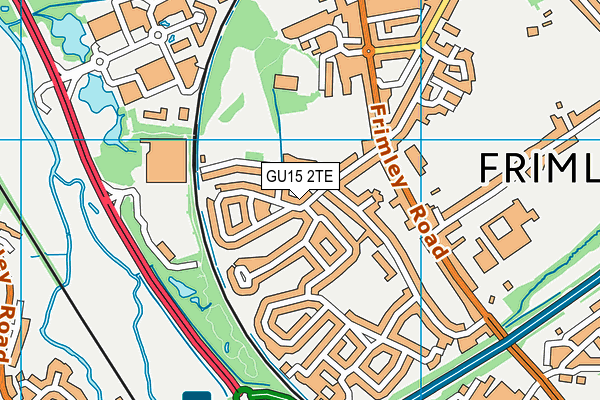GU15 2TE map - OS VectorMap District (Ordnance Survey)