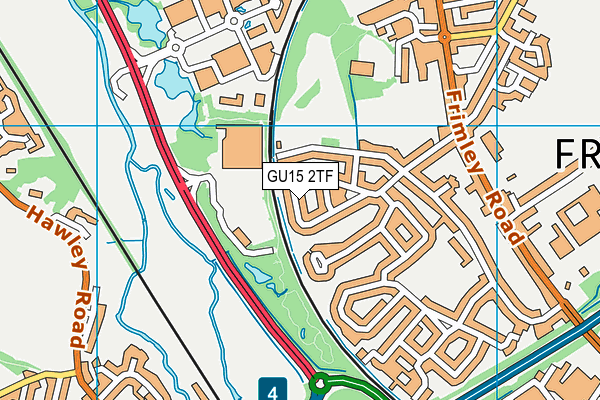 GU15 2TF map - OS VectorMap District (Ordnance Survey)