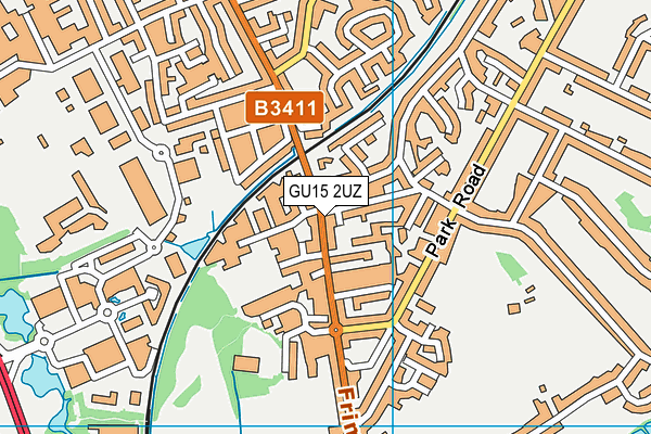 GU15 2UZ map - OS VectorMap District (Ordnance Survey)