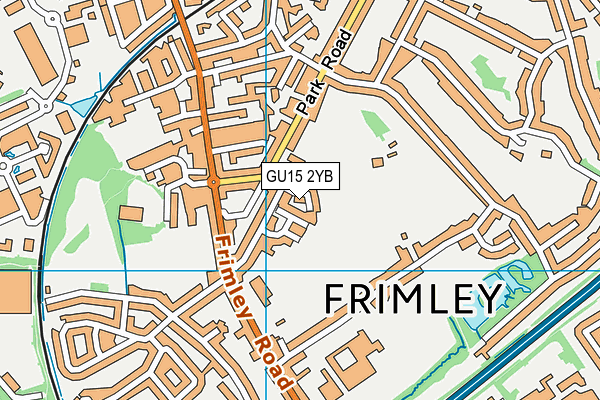 GU15 2YB map - OS VectorMap District (Ordnance Survey)