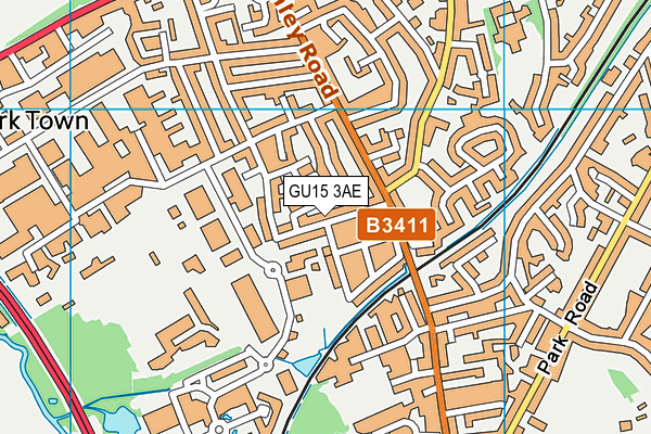 GU15 3AE map - OS VectorMap District (Ordnance Survey)