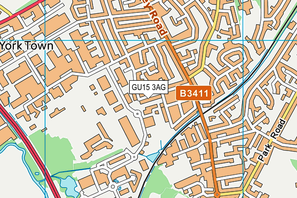 GU15 3AG map - OS VectorMap District (Ordnance Survey)