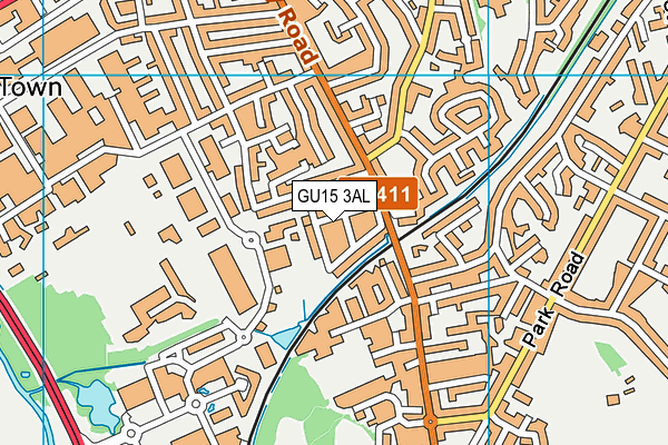 GU15 3AL map - OS VectorMap District (Ordnance Survey)