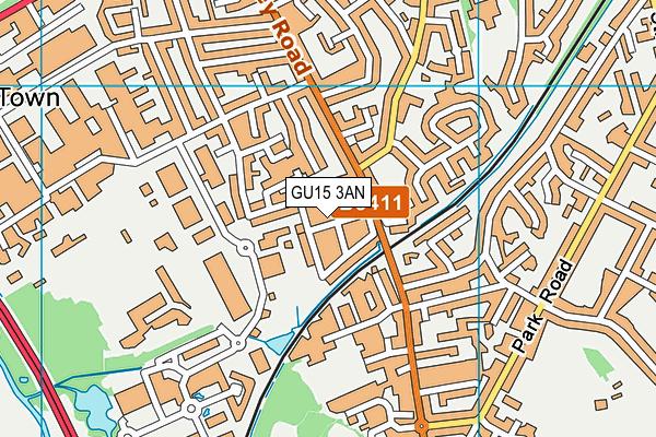 GU15 3AN map - OS VectorMap District (Ordnance Survey)