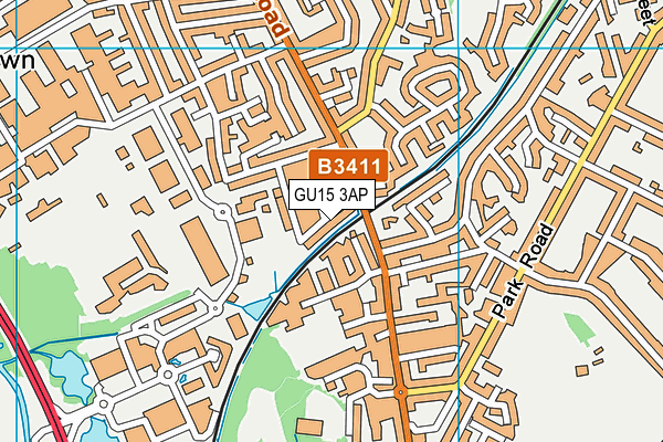 GU15 3AP map - OS VectorMap District (Ordnance Survey)