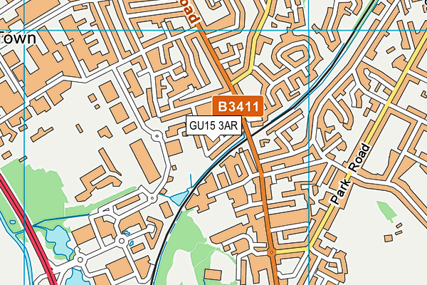 GU15 3AR map - OS VectorMap District (Ordnance Survey)