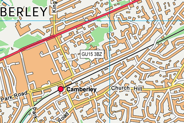 GU15 3BZ map - OS VectorMap District (Ordnance Survey)