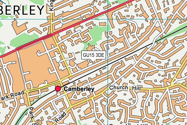 GU15 3DE map - OS VectorMap District (Ordnance Survey)