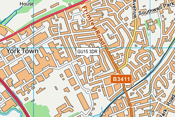 GU15 3DR map - OS VectorMap District (Ordnance Survey)