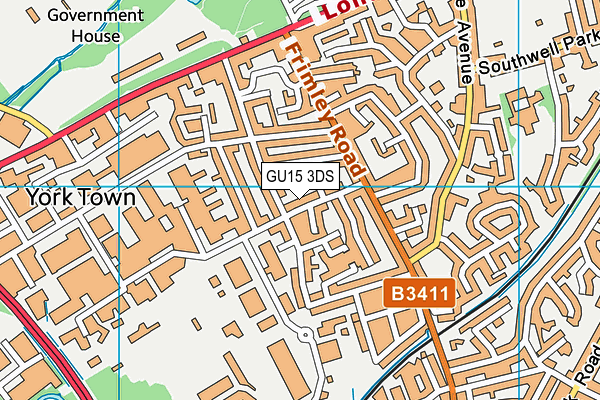 GU15 3DS map - OS VectorMap District (Ordnance Survey)