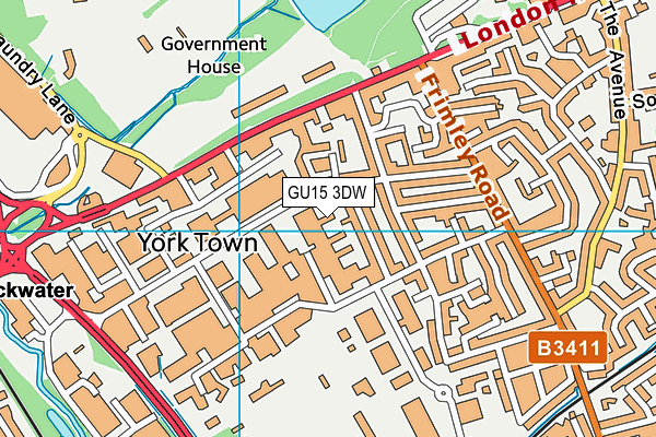 GU15 3DW map - OS VectorMap District (Ordnance Survey)