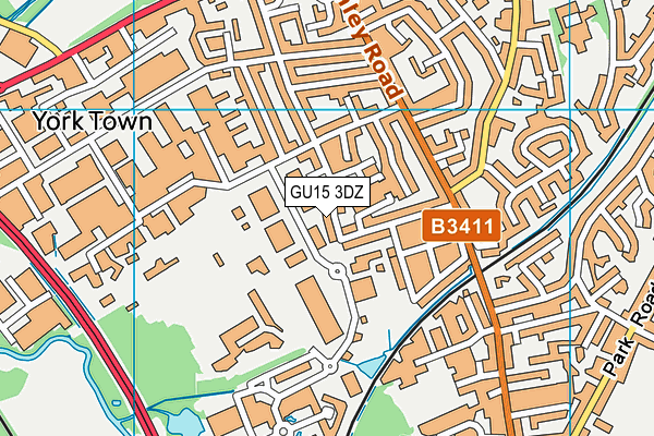 GU15 3DZ map - OS VectorMap District (Ordnance Survey)