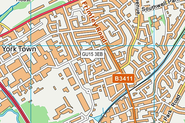 GU15 3EB map - OS VectorMap District (Ordnance Survey)