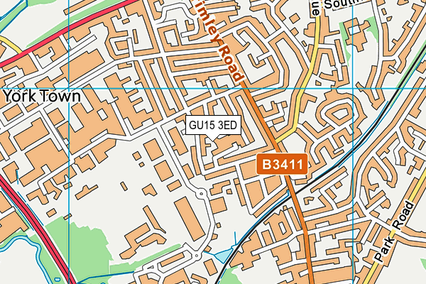 GU15 3ED map - OS VectorMap District (Ordnance Survey)