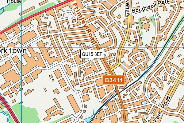 GU15 3EF map - OS VectorMap District (Ordnance Survey)