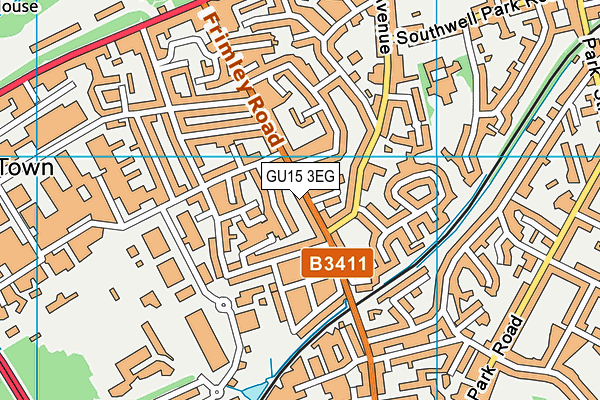 GU15 3EG map - OS VectorMap District (Ordnance Survey)