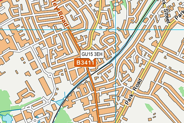 GU15 3EH map - OS VectorMap District (Ordnance Survey)