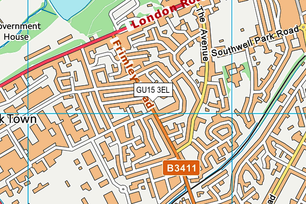 GU15 3EL map - OS VectorMap District (Ordnance Survey)