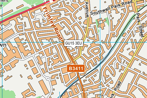 GU15 3EU map - OS VectorMap District (Ordnance Survey)