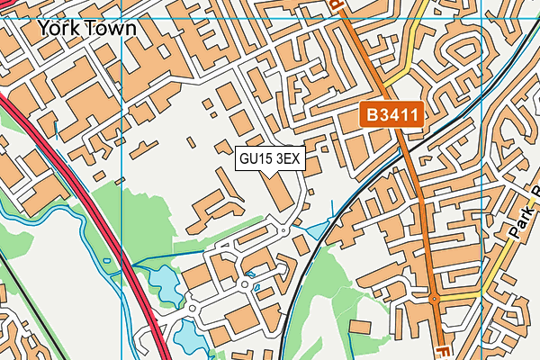 GU15 3EX map - OS VectorMap District (Ordnance Survey)