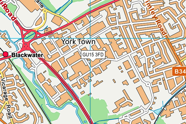 GU15 3FD map - OS VectorMap District (Ordnance Survey)